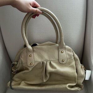 Elegant Cream Leather Handbag